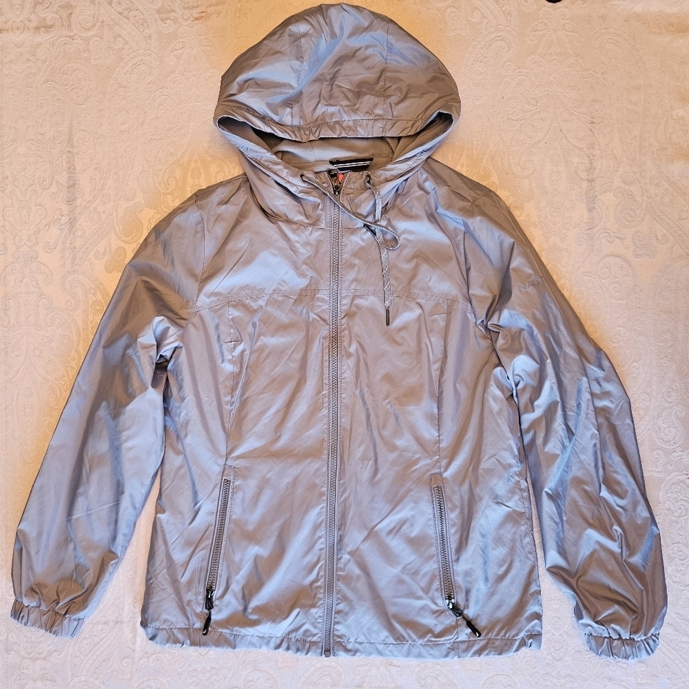 Nautica Light Blue Hooded Fleece Lined Windbreaker Jacket, NWT, Medium